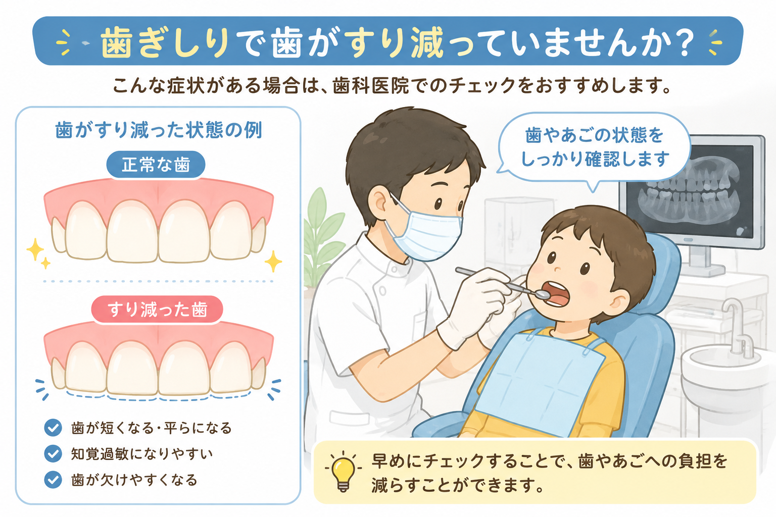 歯ぎしりで歯科医院を受診する目安