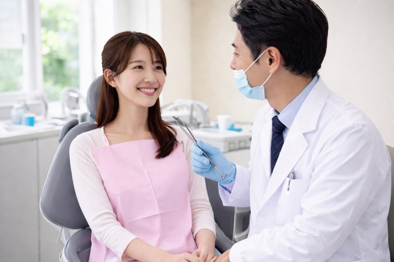 歯科医院で行う定期検診の様子